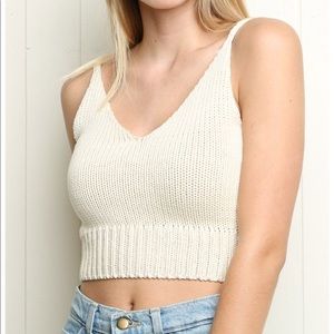 brandy melville crochet knitted top